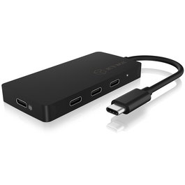 ICY BOX IB-HUB1429-CPD Hub USB-C 4 Puertos USB-C 10Gbps con Power Delivery 100W Pasivo Negro Aluminio Cable 15cm