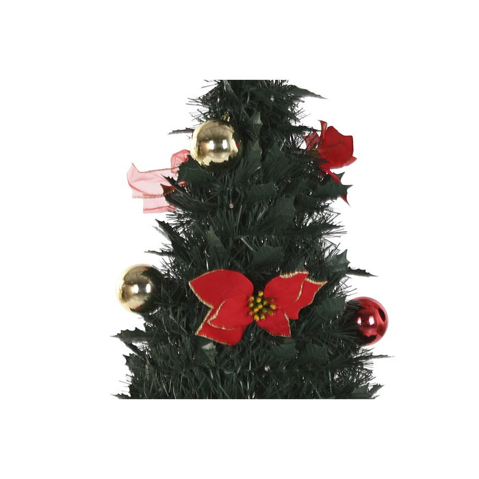DKD Home Decor Árbol de Navidad LED Plegable Rojo de 150 cm