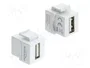 DeLOCK 91080 Módulo Keystone Acoplador USB 2.0 Tipo-A Hembra a Hembra Blanco