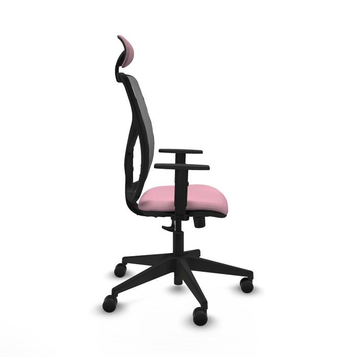 PIQUERAS Y CRESPO Silla de oficina Motilla con mecanismo Sincro, Rosa y Gris
