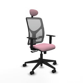 PIQUERAS Y CRESPO Silla de oficina Motilla con mecanismo Sincro, Rosa y Gris