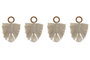 DKD Home Decor Set de 4 Servilleteros de Acacia y Macramé Natural