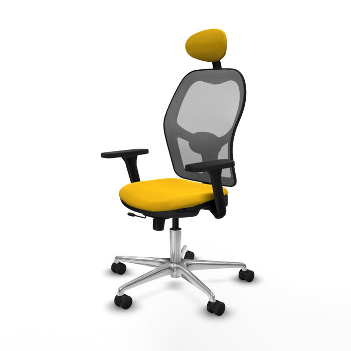 PIQUERAS Y CRESPO Silla de oficina Jorquera con mecanismo Sincro/Traslack, Amarillo y Gris PIQUERAS Y CRESPO Silla de oficina Jorquera con mecanismo Sincro/Traslack, Amarillo y Gris