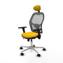 PIQUERAS Y CRESPO Silla de oficina Jorquera con mecanismo Sincro/Traslack, Amarillo y Gris