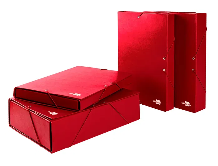 Liderpapel Carpeta Proyectos Folio Lomo 30mm Cartón Forrado Roja 250x350 mm