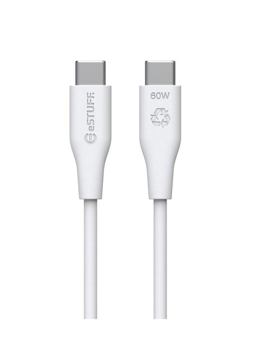 eSTUFF Cable USB-C a USB-C INFINITE GRS 2 m Blanco - Cable Ecológico sin PVC, TPE y PE Reciclado Postconsumo, 60W, 480 Mbps, Kevlar, Ultra Flexible eSTUFF Cable USB-C a USB-C INFINITE GRS 2 m Blanco - Cable Ecológico sin PVC, TPE y PE Reciclado Postconsumo, 60W, 480 Mbps, Kevlar, Ultra Flexible