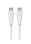eSTUFF Cable USB-C a USB-C INFINITE GRS 2 m Blanco - Cable Ecológico sin PVC, TPE y PE Reciclado Postconsumo, 60W, 480 Mbps, Kevlar, Ultra Flexible