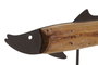 DKD Home Decor Decoración de Pez en Paulownia y Metal 30x4x20 cm