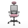 PIQUERAS Y CRESPO Silla de oficina Zulema con mecanismo Sincro/Traslack, Rosa y Gris
