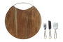 DKD Home Decor Set de 4 tablas para cortar de Acacia e Inox, 35,5x35,5 cm, Natural y Dorado Skew: B19VWKLGCW