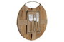 DKD Home Decor Set de 4 tablas para cortar de Acacia e Inox, 35,5x35,5 cm, Natural y Dorado Skew: B19VWKLGCW