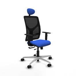 PIQUERAS Y CRESPO Silla de oficina Motilla con Mecanismo Sincro/Traslack Azul y Negro
