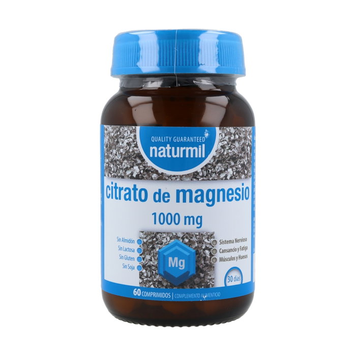Naturmil Citrato de Magnesio 1000mg 200mg Magnesio Elemental 60 Cápsulas Complemento Alimenticio Naturmil Citrato de Magnesio 1000mg 200mg Magnesio Elemental 60 Cápsulas Complemento Alimenticio