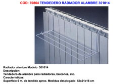 Tendedero de alambre para radiador 301014