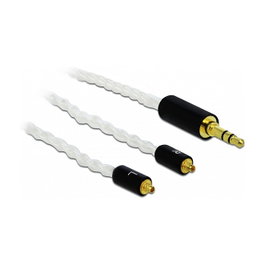 DeLOCK 85845 Cable de audio 3,5 mm a 2 x MMCX, 1,20 m, Blanco