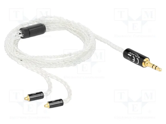 DeLOCK 85845 Cable de audio 3,5 mm a 2 x MMCX, 1,2 m, Blanco