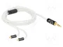 DeLOCK 85845 Cable de audio 3,5 mm a 2 x MMCX, 1,2 m, Blanco