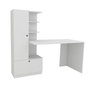 Hanah Home Mesa de Estudio Escandinava Blanca con Estantería - Diseño Elegante y Funcional, Dimensiones Generosas (120x73.8x61.8cm)