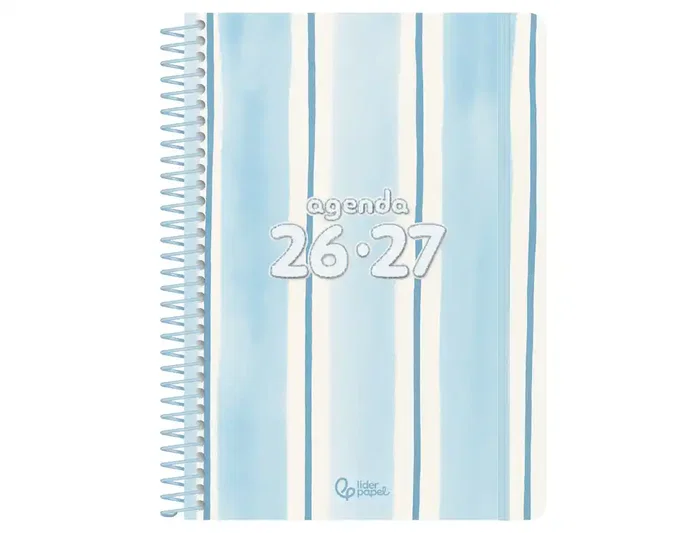 Liderpapel Agenda Escolar 2026-2027 Fantasy A6 Bilingüe Día Página con Espiral, Tapa Dura, Papel FSC y Pegatinas
