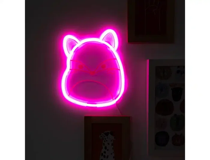 Wondee Lámpara Neón Squishmallow Fifi Zorra Rosa 22cm x 18cm x 2cm