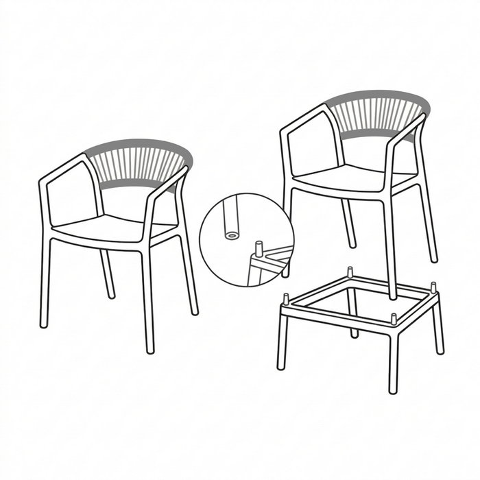 Taburete-Silla Polipropileno Contract 55,80 X 59,80 X 104,50