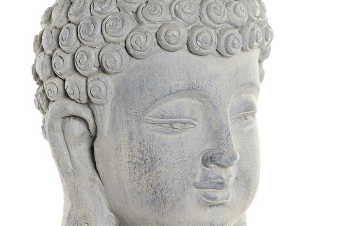 DKD Home Decor Figura de Buda Gris en Magnesia