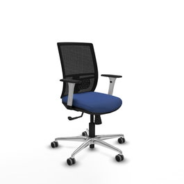 PIQUERAS Y CRESPO Silla de oficina Yunquera con mecanismo Sincro, Azul marino y Negro
