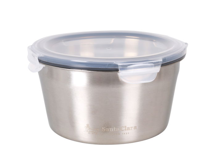 Santa Clara Fiambrera de Acero Inoxidable para Microondas y Horno, 1 Litro, 15.1 x 14.9 x 8.5 cm (12 Unidades)