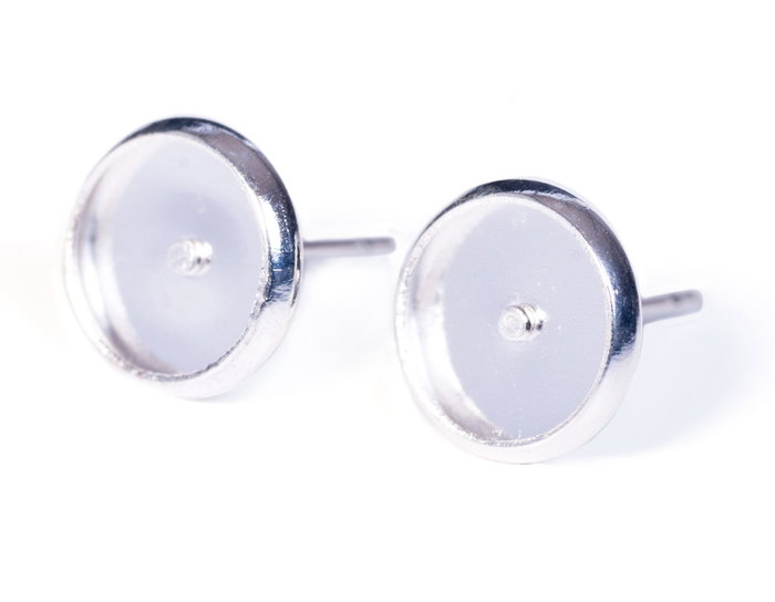 Innspiro Pendiente metálico para incrustar disco plateado 8,0x11,4mm, 10 unidades Innspiro Pendiente metálico para incrustar disco plateado 8,0x11,4mm, 10 unidades