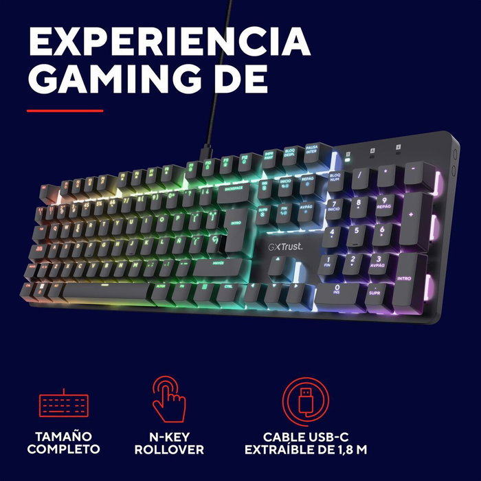 Trust Gaming GXT 871 Zora Teclado Mecánico RGB Negro