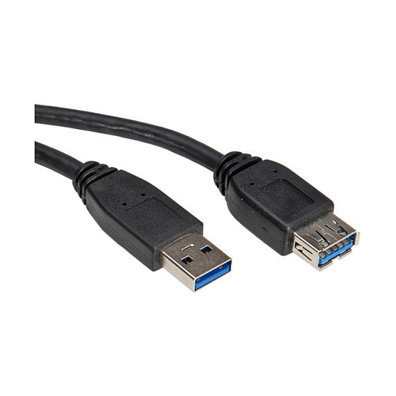 ROLINE 11.02.8978 Cable USB 3.2 Gen 1 (3.1 Gen 1) A-A Macho/Hembra Negro 1.8m