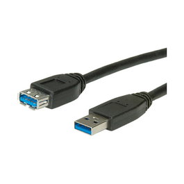 ROLINE 11.02.8978 Cable USB 3.2 Gen 1 (3.1 Gen 1) A-A Macho/Hembra Negro 1.8m