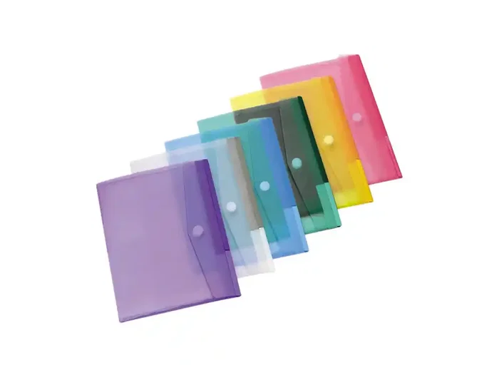 Djois Carpeta con Broche de Polipropileno A4 Horizontal, 80% Reciclado, Capacidad 90 Hojas, Pack de 12 Unidades en Colores Surtidos