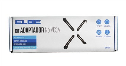 Elbe SM-CLIP Adaptador de Sujeción para Monitores No VESA hasta 27 Pulgadas y 5kg, Compatible con Brazos Soporte Elbe SM-CLIP Adaptador de Sujeción para Monitores No VESA hasta 27 Pulgadas y 5kg, Compatible con Brazos Soporte