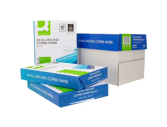 Q-connect Papel Fotocopia Multifunción Din A4 80 g/m² Blanco Paquete de 500 Hojas - Eco PEFC