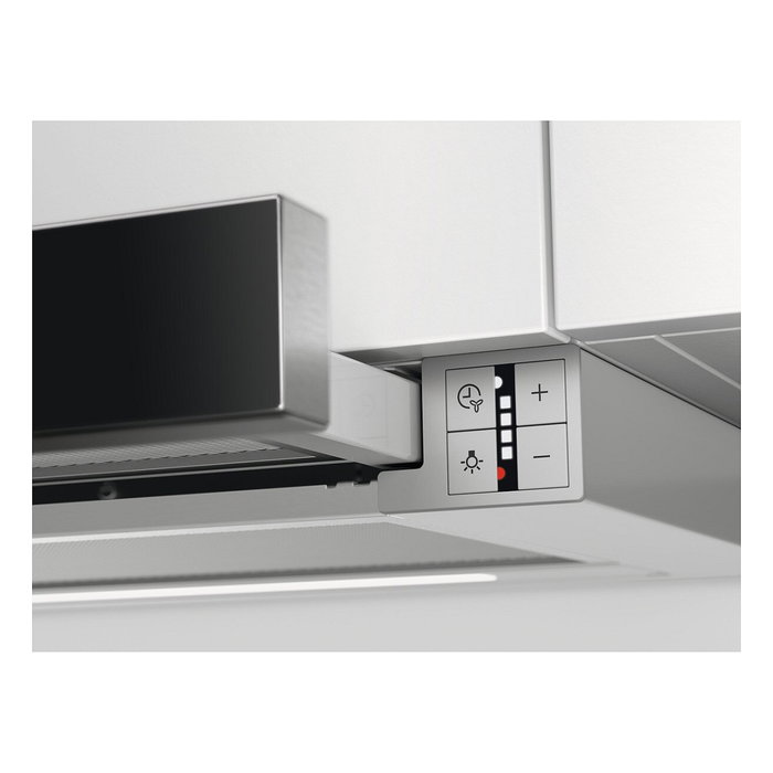 AEG DPE5660M Campana extractora semintegrada 60cm, 495 m³/h, 3 velocidades + intensiva, filtros extraíbles, eficiencia energética A, color gris