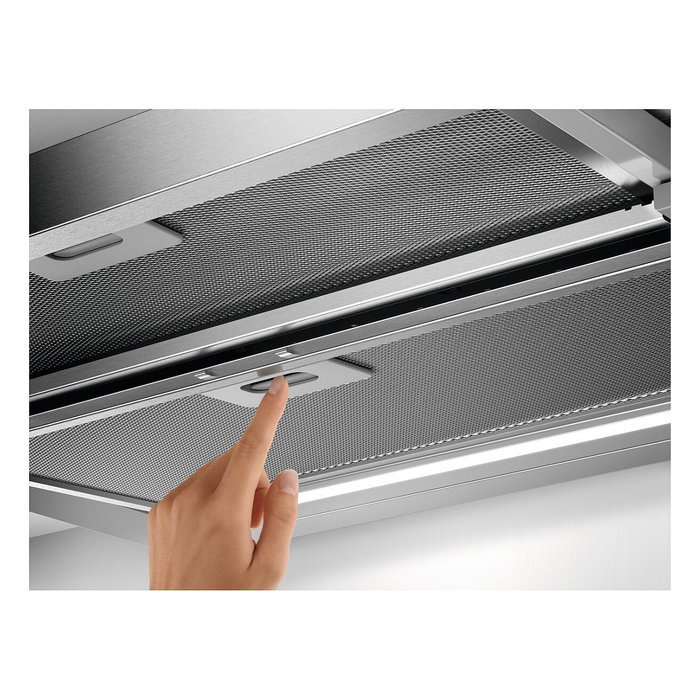 AEG DPE5660M Campana extractora semintegrada 60cm, 495 m³/h, 3 velocidades + intensiva, filtros extraíbles, eficiencia energética A, color gris