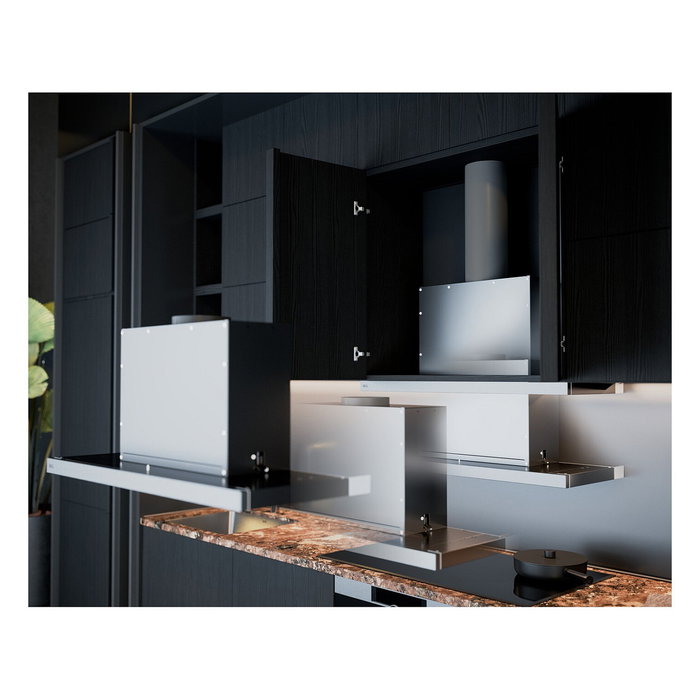 AEG DPE5660M Campana extractora semintegrada 60cm, 495 m³/h, 3 velocidades + intensiva, filtros extraíbles, eficiencia energética A, color gris