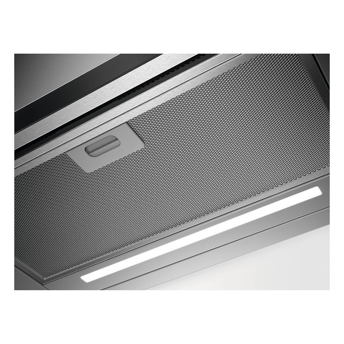 AEG DPE5660M Campana extractora semintegrada 60cm, 495 m³/h, 3 velocidades + intensiva, filtros extraíbles, eficiencia energética A, color gris