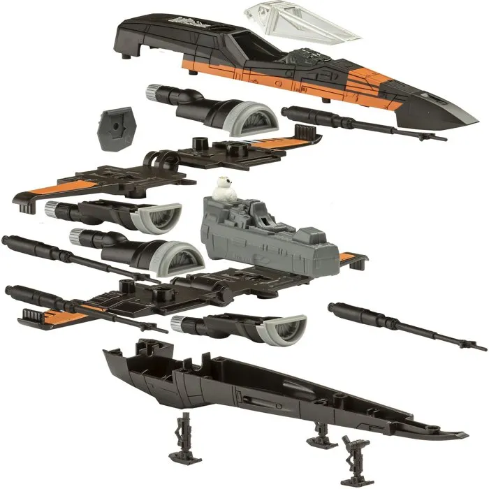 Revell AABIC65457 - Kit de construcción Star Wars Caza X-Wing de Poe con luces y sonidos, modelo para construir y jugar, para mayores de 6 años