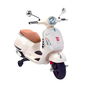 Tachan Vespa GTS 12V Blanca Licencia Oficial Moto Eléctrica Infantil con Baterías Recargables, Faros LED, USB y MP3 para Niños +3 Años