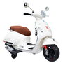 Tachan Vespa GTS 12V Blanca Licencia Oficial Moto Eléctrica Infantil con Baterías Recargables, Faros LED, USB y MP3 para Niños +3 Años