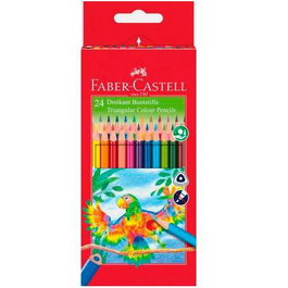 Faber Castell Lápices de Colores Triangular Estuche 24 Unidades Surtidos