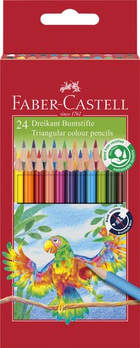 Faber Castell Lápices de Colores Triangular con Surtido de 24 Unidades en Estuche Faber Castell Lápices de Colores Triangular con Surtido de 24 Unidades en Estuche