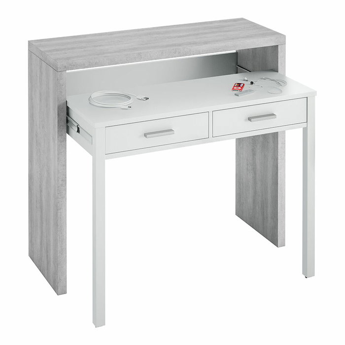 Forés/Arkit Consola auxiliar extensible multifunción Blanco / gris