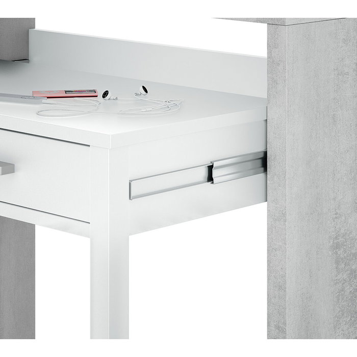 Forés/Arkit Consola auxiliar extensible multifunción Blanco / gris