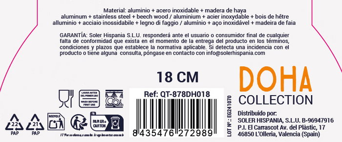 Inde Sartén Full Doha Quttin 18 cm Aluminio Forjado Antiadherente (6 Unidades)