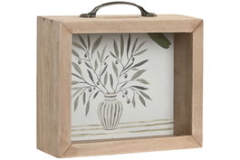 DKD Home Decor Hucha MDF y Cristal Olivo Natural