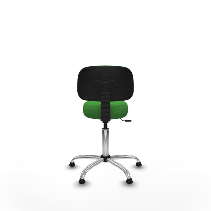 PIQUERAS Y CRESPO Silla Llanos giratoria verde con base cromada