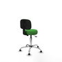 PIQUERAS Y CRESPO Silla Llanos giratoria verde con base cromada